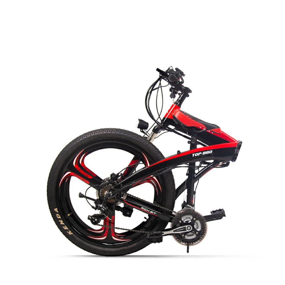 Folding Mountain E Bike 36v 250w 9.6ah Lunar Rich Bit Top-880 26 Inch X 2.10 Tire